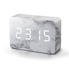 Brick Marble White LED Clock