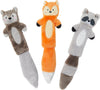 Stuffing-Free Skinny Plush Squeaky Dog Toy, 3 count