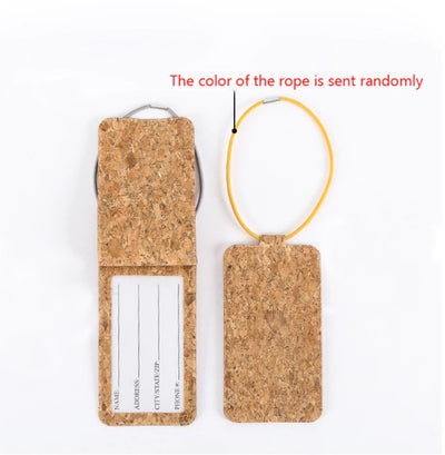 Cork Leather Luggage Tag Suitcase