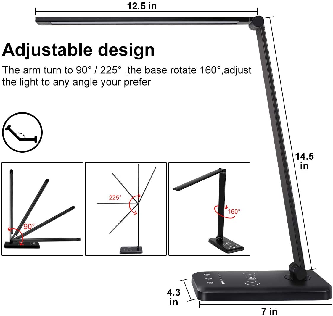 Modern LED Rotating Desk Lamp With Charging