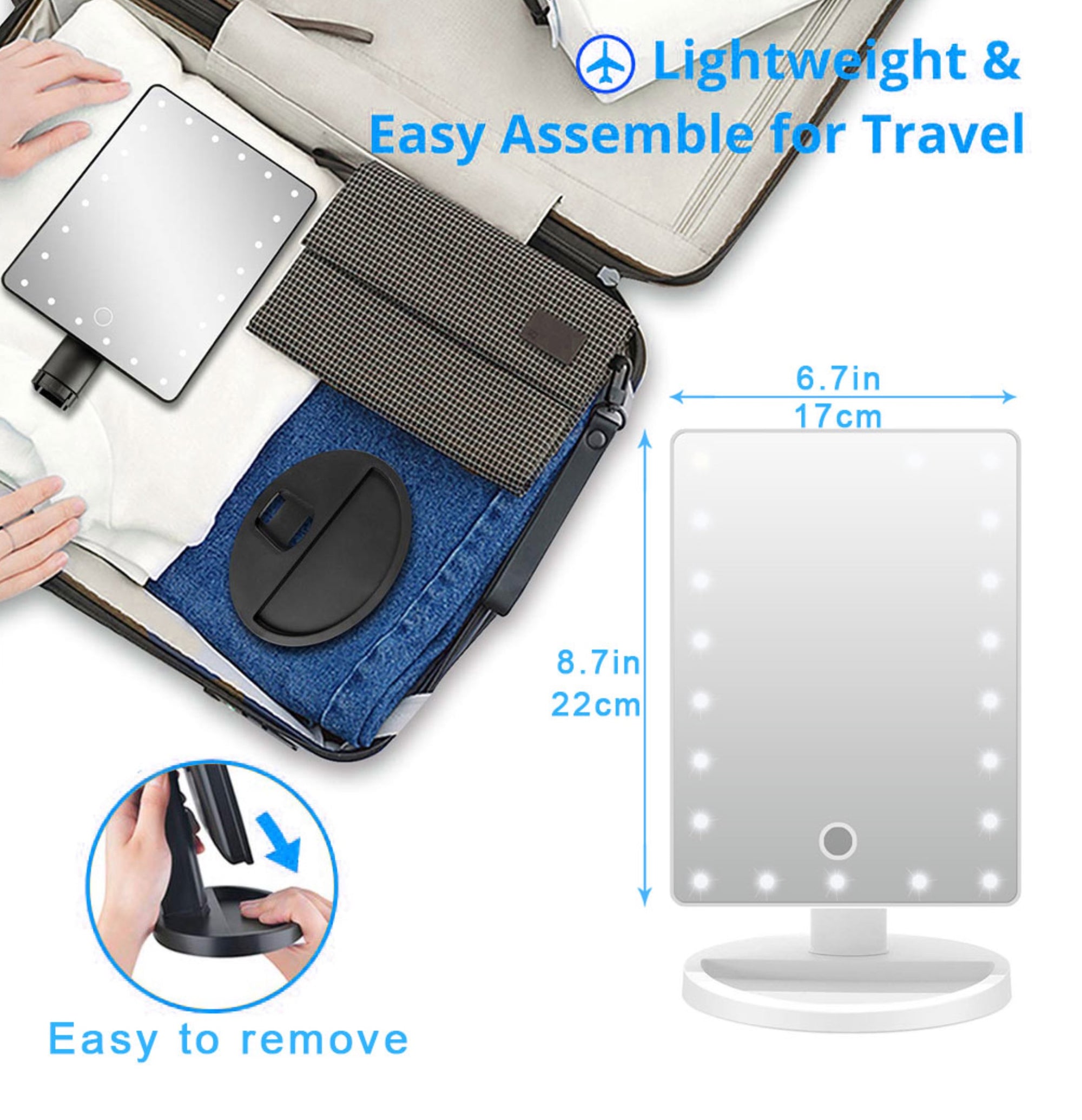 12-Inch Screen Makeup Mirror